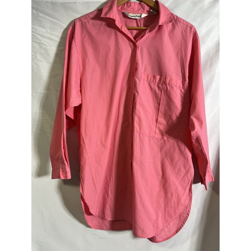 Diane Von Furstenberg Button Down Shirt Women's M Pink Collared Work Office